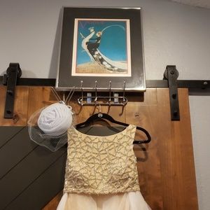 Terani Beaded Top & Organza 2 piece Gown NWT